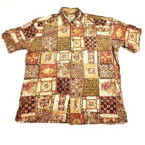 Cooke Street Hawaiian Shirt Multicolor Floral Short Sleeve Cotton Men's L Nice